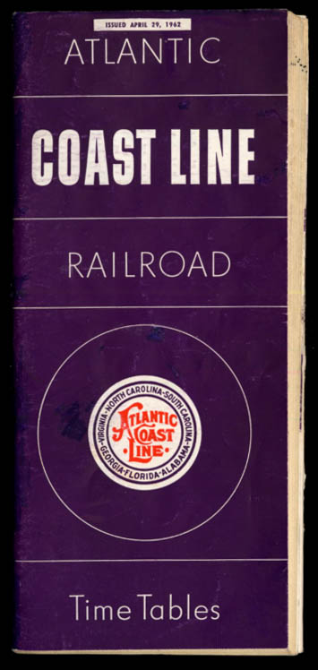 Image for Atlantic Coast Line Railroad Timetable 4/29 1962