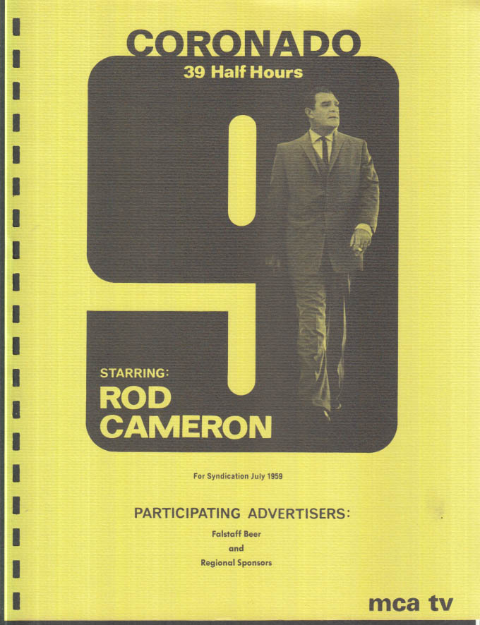 Image for MCA TV Syndicated Show promo sheet 1960s Rod Cameron in CORONADO 9