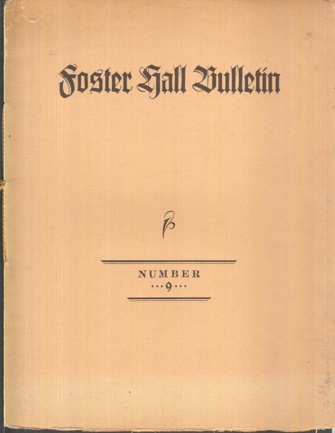 Image for FOSTER HALL BULLETIN #9 11 1933 Stephen Foster collectors issue