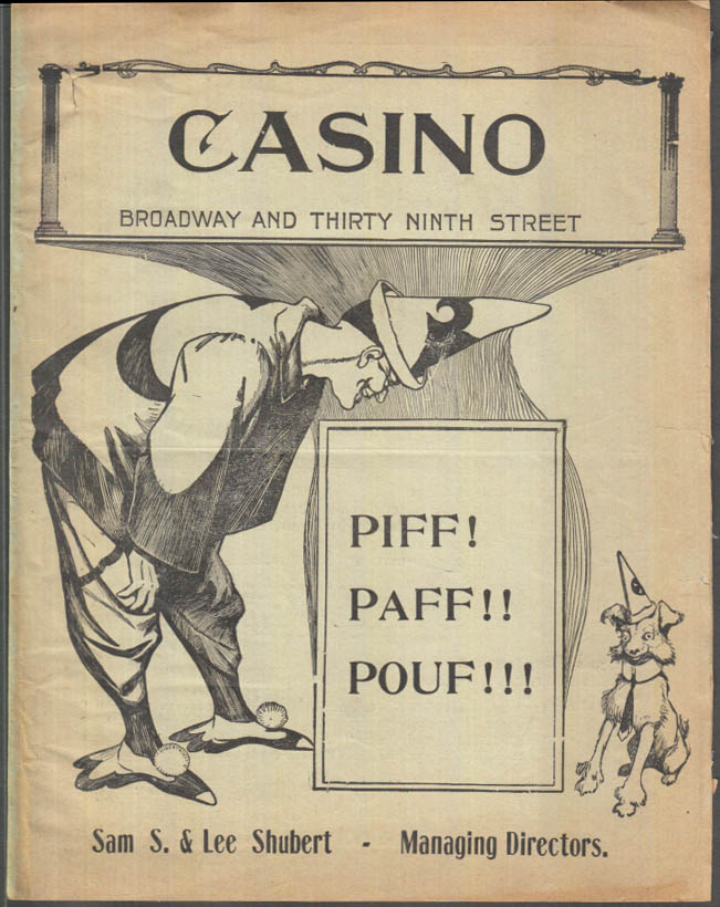 Image for Casino Theatre New York City program 7/11 1904 Piff! Paff!! PouF!!!