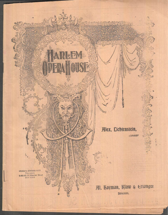 Image for Harlem Opera House New York City program 4/28 1902 Joseph Jefferson The Rivals