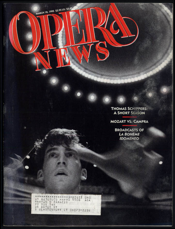 Image for OPERA NEWS 3/18 1995 Thomas Schippers Anthony Amato