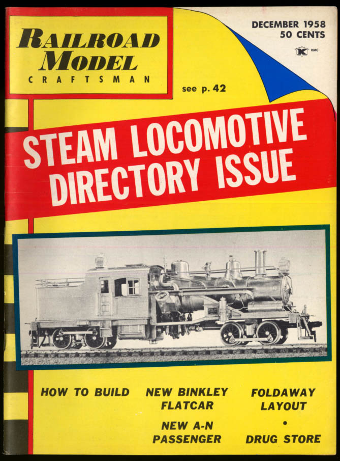 Image for RAILROAD MODEL CRAFTSMAN 12 1958 Binkley Flat; Steam Loco Directory +