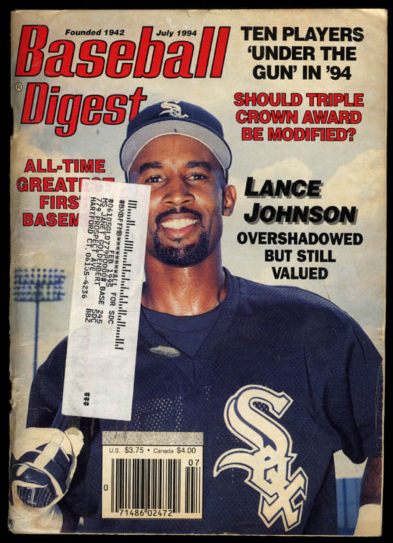 Image for BASEBALL DIGEST 7 1994 Lance Johnson Mike Piazza Paul Molitor Jeff Blauser