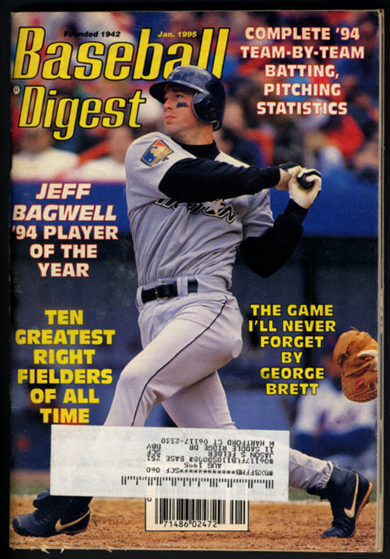 Image for BASEBALL DIGEST 1 1995 Jeff Bagwell George Brett Don Sutton Mickey Vernon