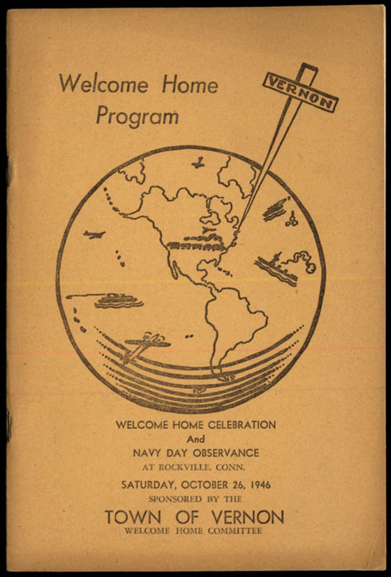 Image for Vernon CT Welcome Home Celebration & Navy Day Program Rockville Ct 1946