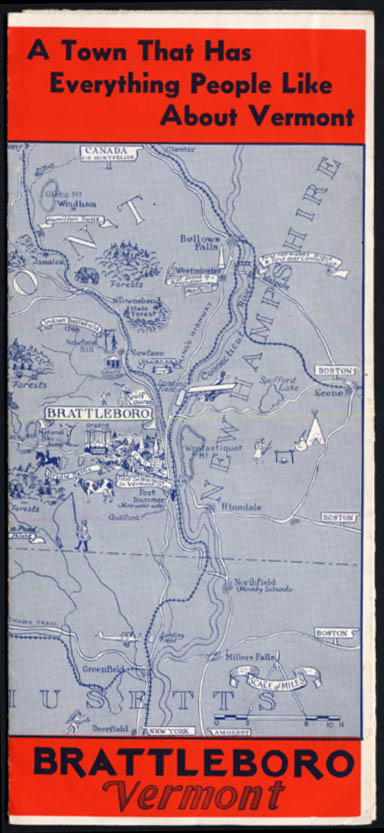 Image for Brattleboro VT At the Crossroads of 4 States folder 1930s