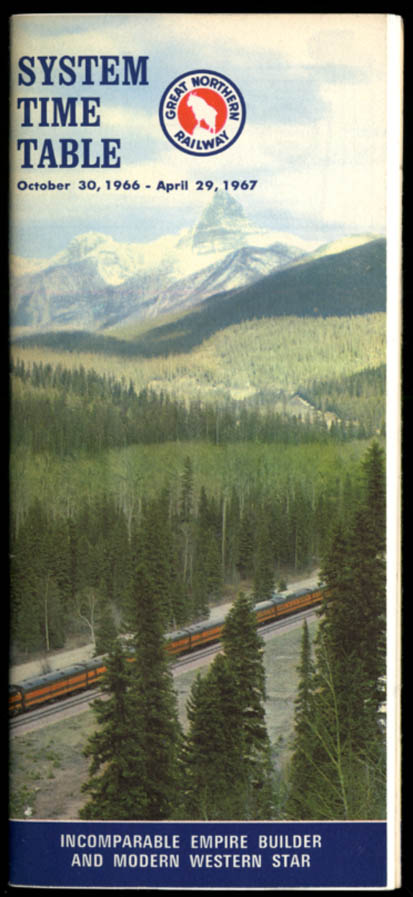 Image for Great Nothern Railway System Timetable 10/30 1966 - 4/29 1967