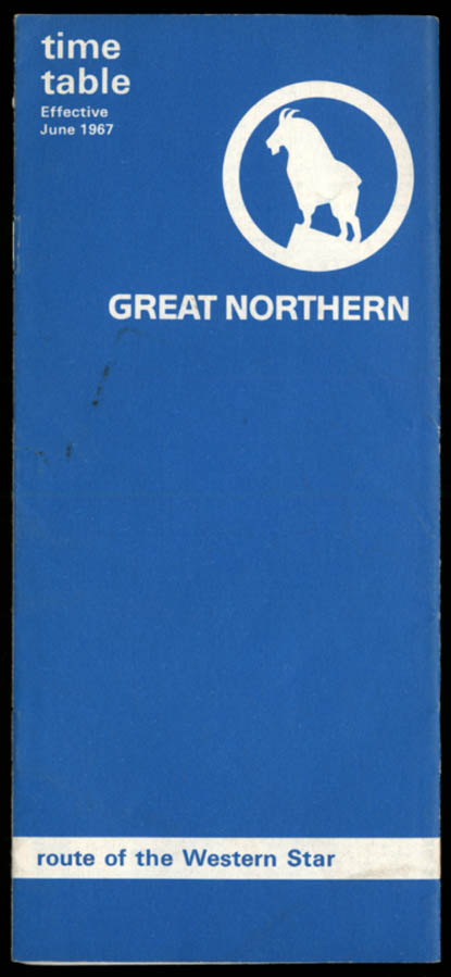 Image for Great Nothern Railway System Timetable 6 1967