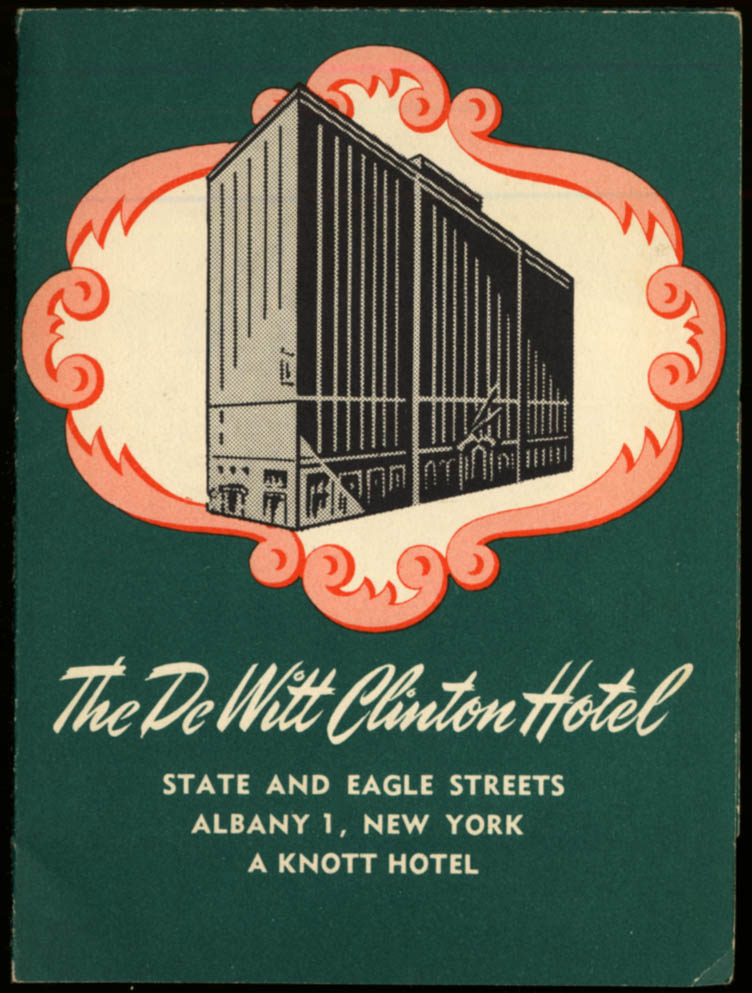 Image for De Witt Clinton Hotel Albany visitor folder mailer ca 1950