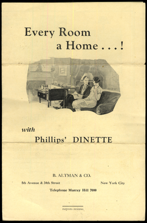 Image for Every Room a Home Phillips Dinette for Gas Electric Alcohol Stoves folder 1920s