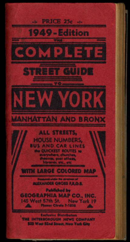 Image for Geographia Map 1949 Complete Street Guide to New York Manhattan & Bronx