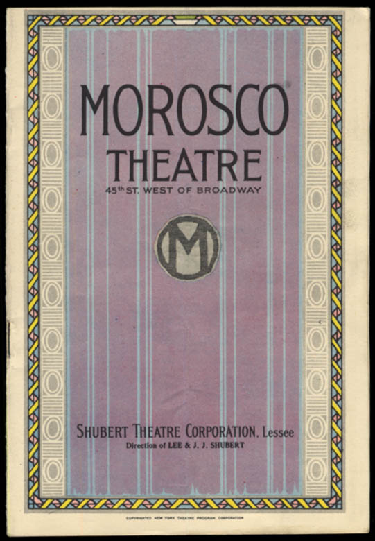 Image for Morosco Theatre program Behrman's Serena Blandish with Ruth Gordon 1929