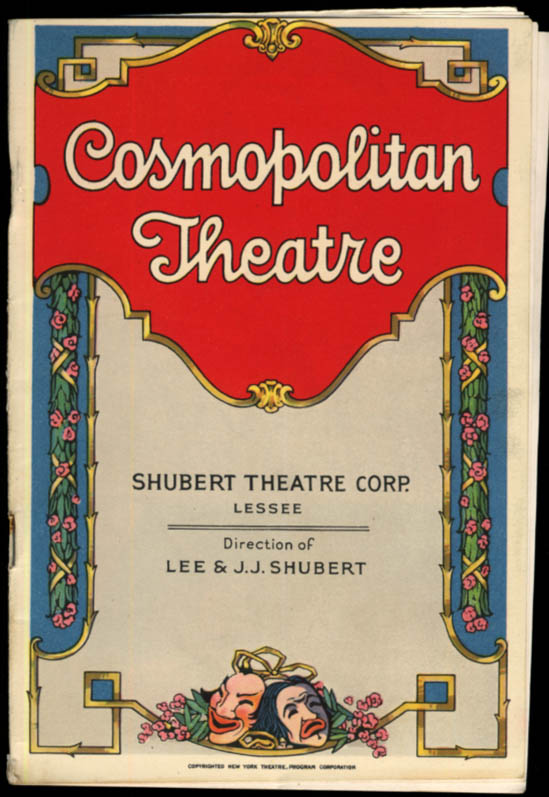 Image for Cosmopolitan Theatre program Balieff's Chaive-Souris Bat Theatre of Moscow 1927