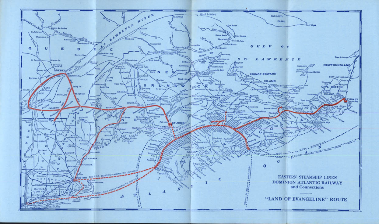 Dominion Atlantic Railway & Canadian Pacific Steamship timetable 6/15 1936