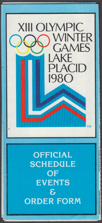 Image for Lake Placid Olympic Winter Games 1980 Schedule & Ticket Order Form