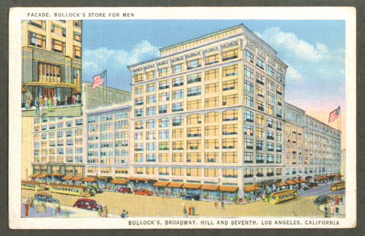 Image for Bullock's Store for Men Los Angeles CA postcard 1930s