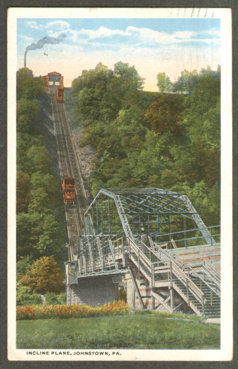 Image for Incline Plane railroad Johnstown PA postcard 1917