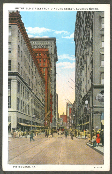 Image for Smithfield Street from Diamond Street looking North Pittsburgh PA postcard 1910s
