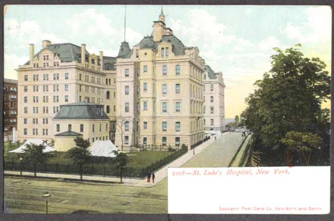 Image for St Luke's Hospital New York City undivided back postcard 1900s