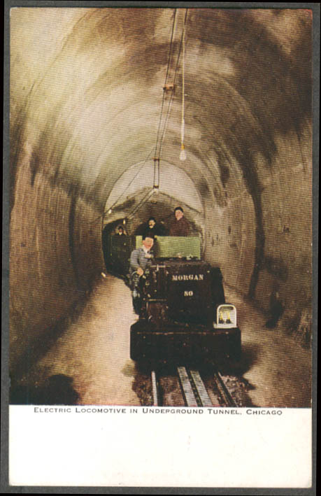 Image for Morgan 80 Electric Locomotive Underground Tunnel Chicago postcard 1910s