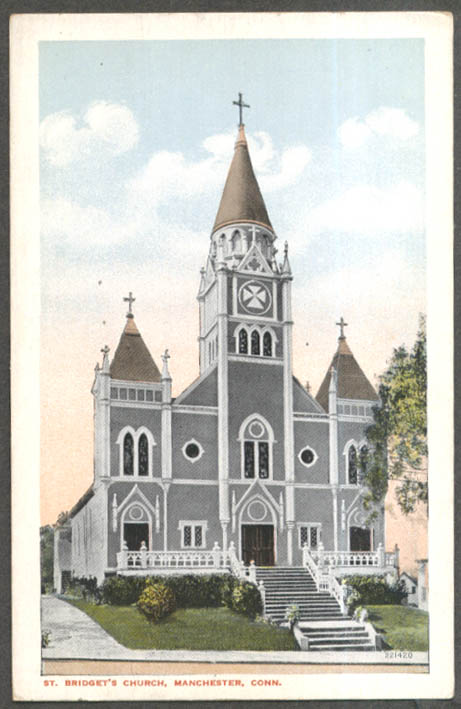 Image for St Bridget's Church Manchester CT postcard 1910s