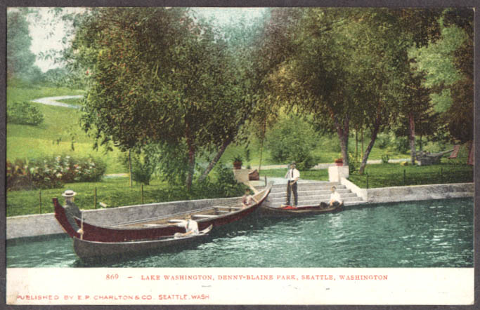 Image for Lake Washington Denny-Blaine Park Seattle WA undivided back postcard 1900s
