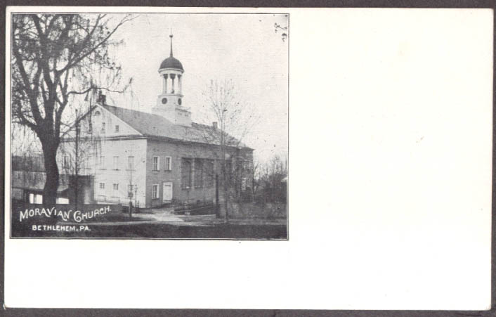 Image for Moravian Church Bethlehem PA undivided back postcard private mailing card 1900s