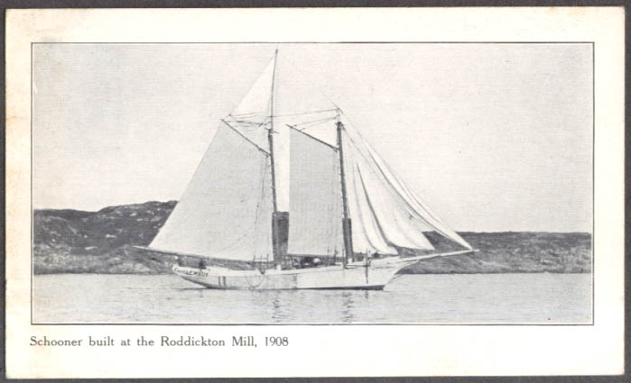 Image for Schooner built at Roddickton Mill Newfoundland postcard 1908