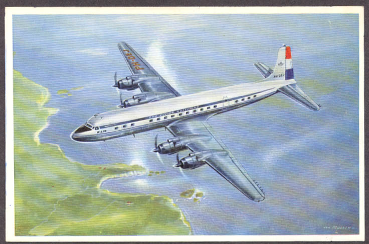Image for KLM Royal Dutch Airlines Douglas DC-7C airline issue postcard