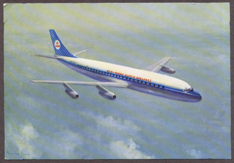 Image for KLM Royal Dutch Airlines Douglas DC-8 Intercontinental airline issue postcard #1
