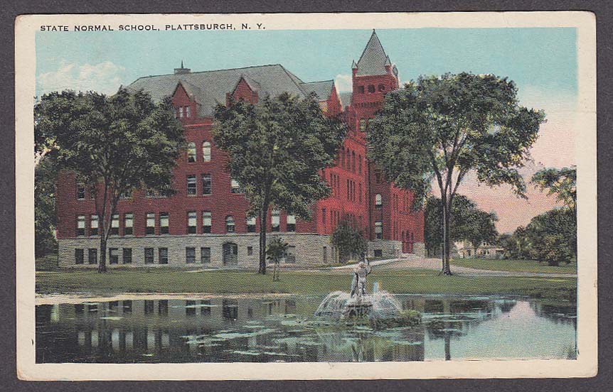 Image for State Normal School Plattsburgh NY postcard 1928