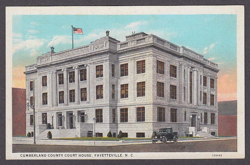 Image for Cumberland County Court House Fayetteville NC postcard 1910s