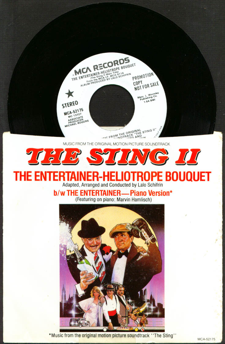 Image for Soundtrack Promo 45rpm The Sting II Hamlisch 1983 w/ 3-card monte cards