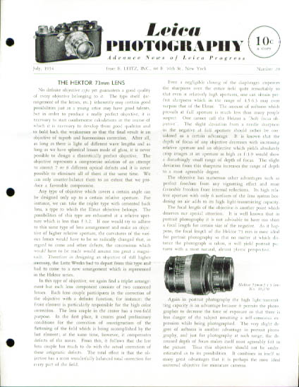 Image for Leica Photography magazine 7/1934