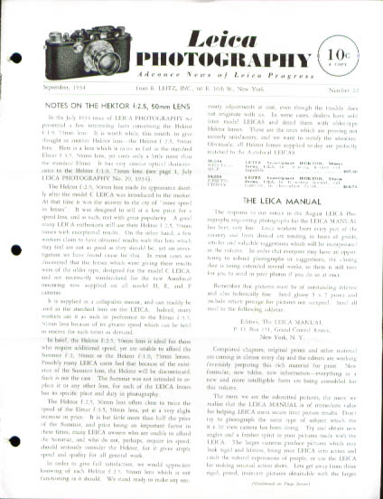 Image for Leica Photography magazine 9/1934