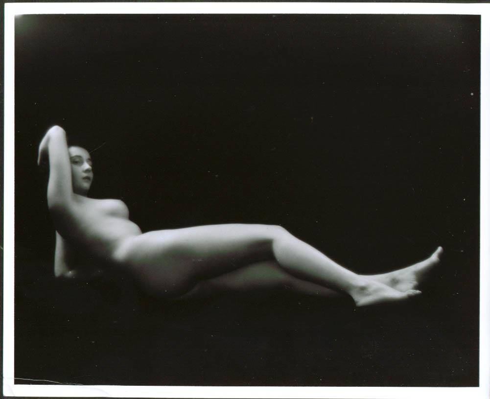 Image for Reclining nude high-contrast lighting studio 8x10 1950s