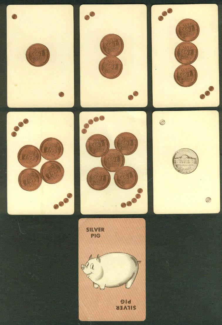Piggy Bank Card Game EdUCards deck in box 1953