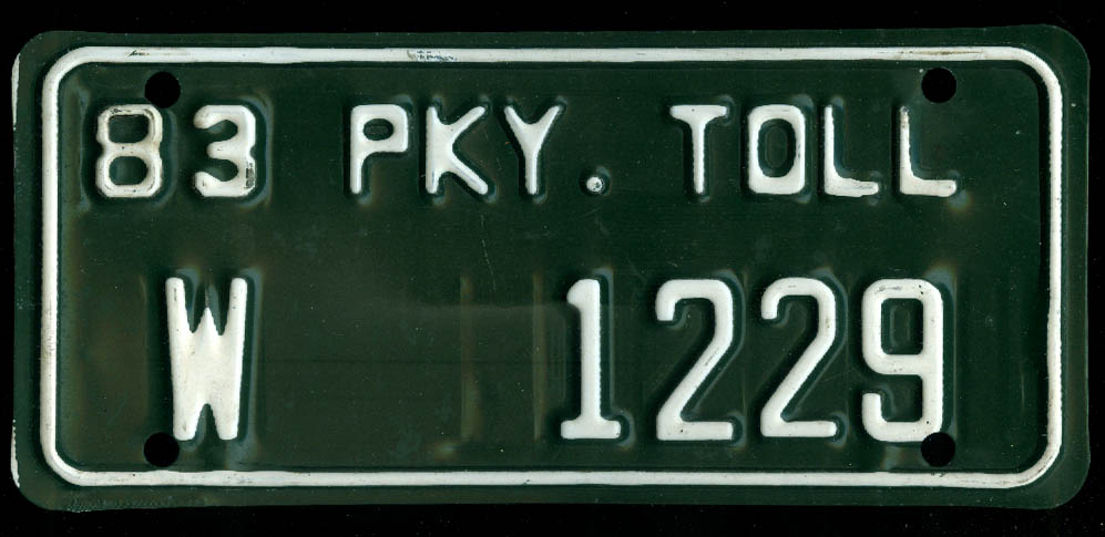 Image for Connecticut Wallingford Wilbur Cross Parkway Toll License Plate W 1229 1983
