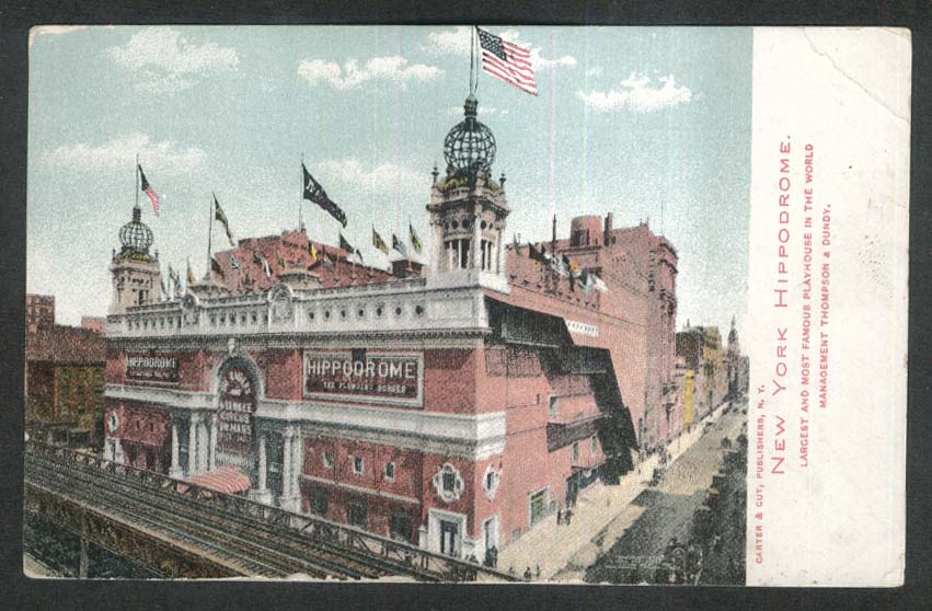 Image for New York Hippodrome & El postcard 1910s