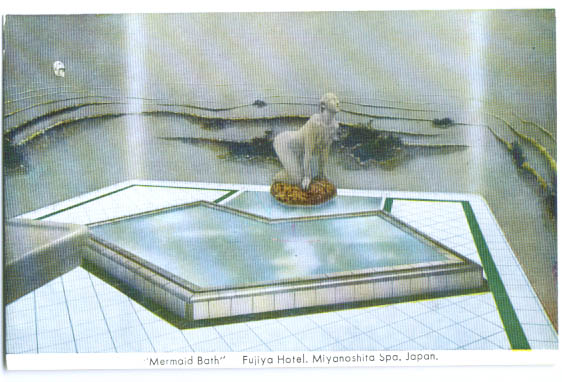 Image for Mermaid Bath Fujiya Hotel Miyanoshita Spa Japan postcard 1930s