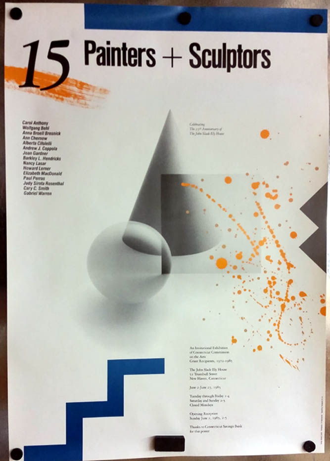 Image for 15 Painters & Sculptors poster John Slade Ely House New Haven 1985