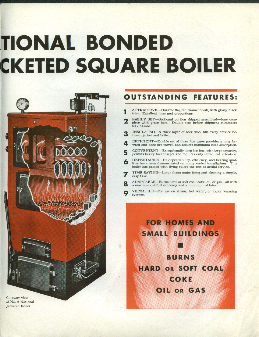 National Radiator Jacketed Square Boiler folder 1932