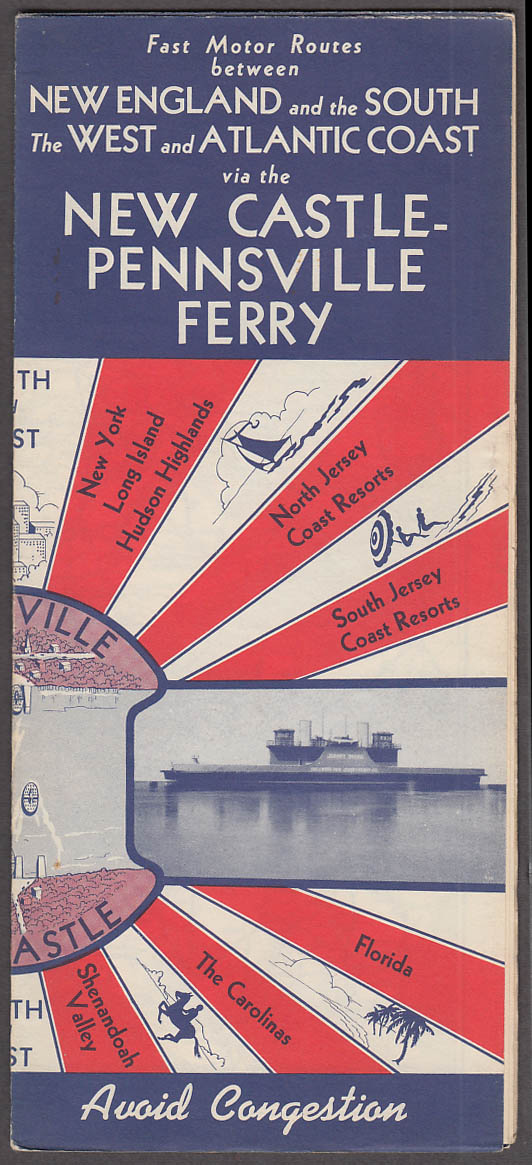 Image for New Castle-Pennsville Ferry Road Map folder 1941 Delaware-New Jersey