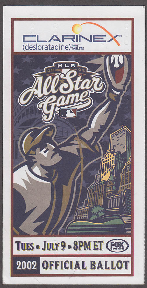 Image for Clarinex Major League Baseball All-Star Game Official Ballot 2002 unused