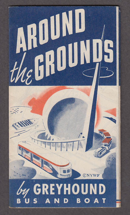 Image for Around the Grounds New York World's Fair Greyhound Bus map & tour folder 1939