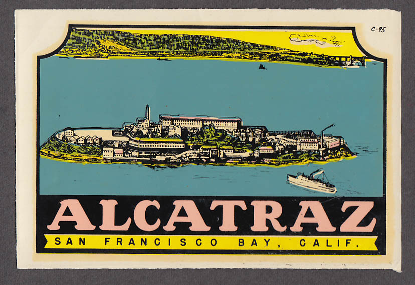 Image for Alcatraz Prison San Francisco Bay CA windsheild decal 1950s