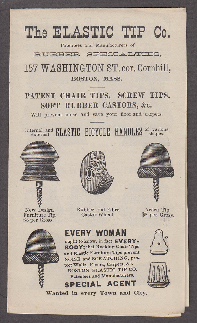 Image for Elastic Tip Chair Tips Bicycle Handles Screw Tips sales folder ca 1900