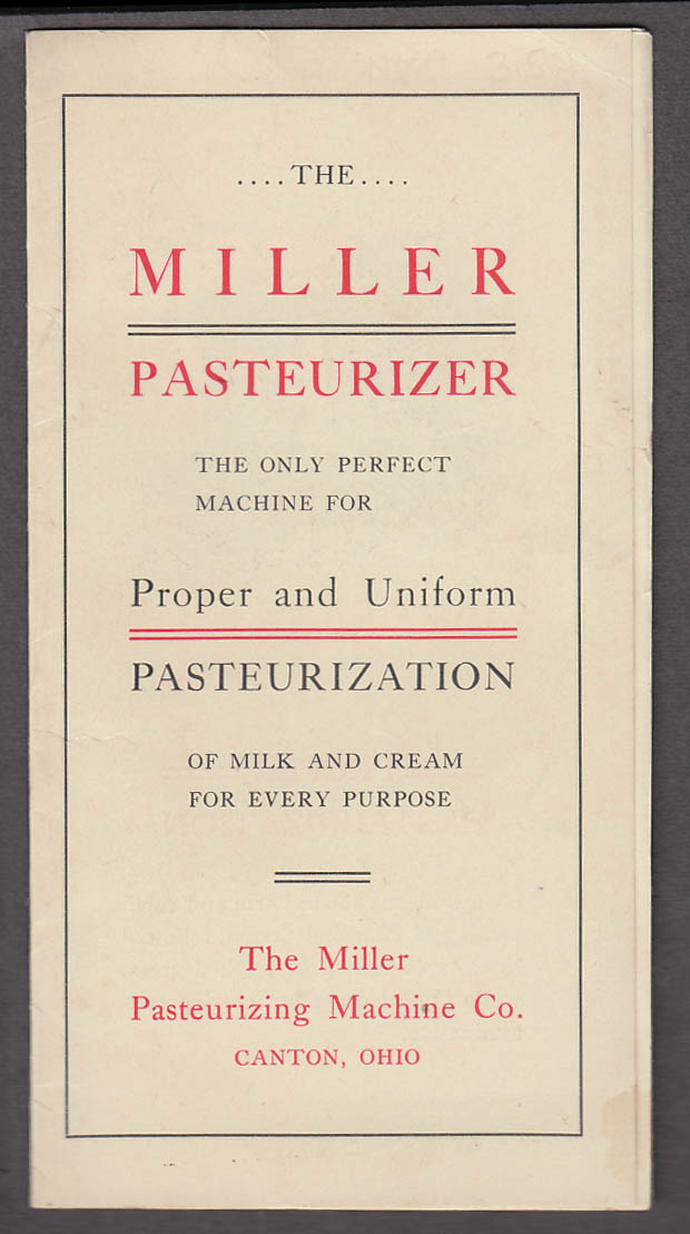 Image for The Miller Pasteurizer sales folder & cover letter 1904 Canton OH