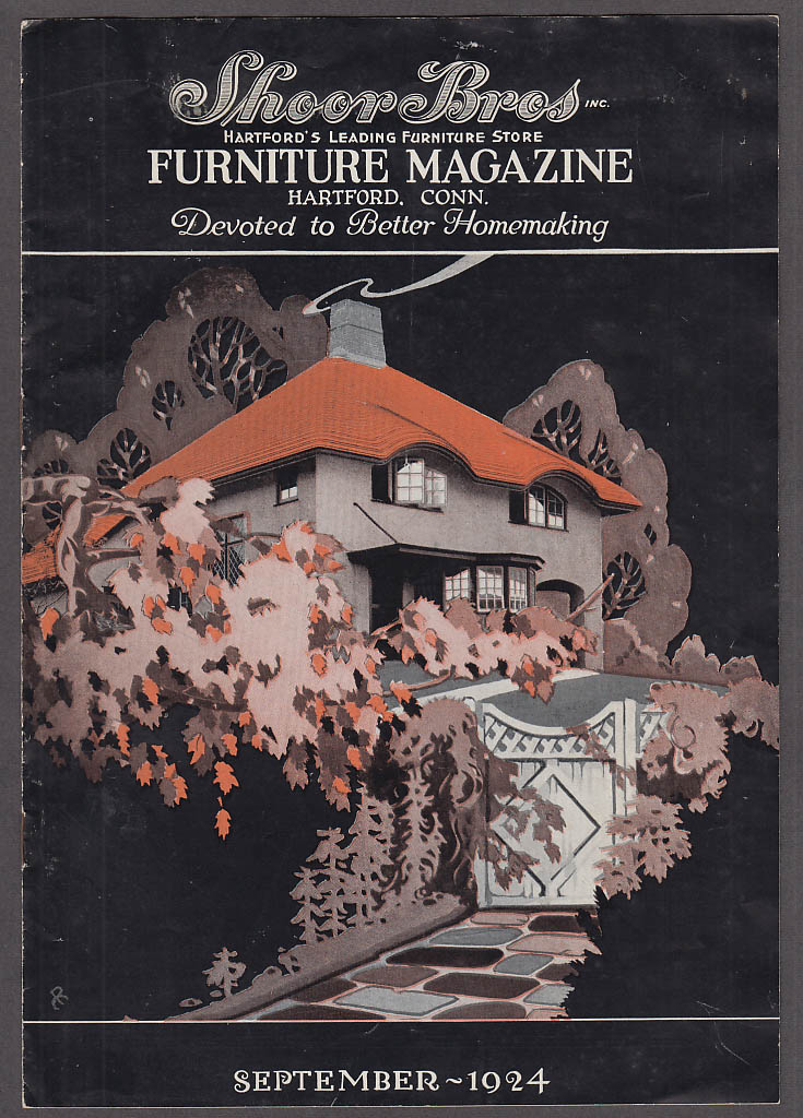 Image for Shoor Bros Furniture Magazine 9 1924 Hartford CT home dcor woodcraft